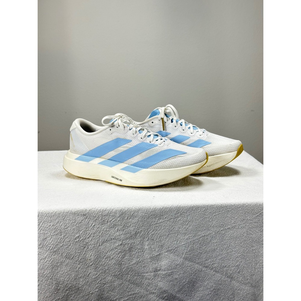 adidas Women's Adizero EVO SL Woven Running Shoes White Blue US 7 Lightstrike